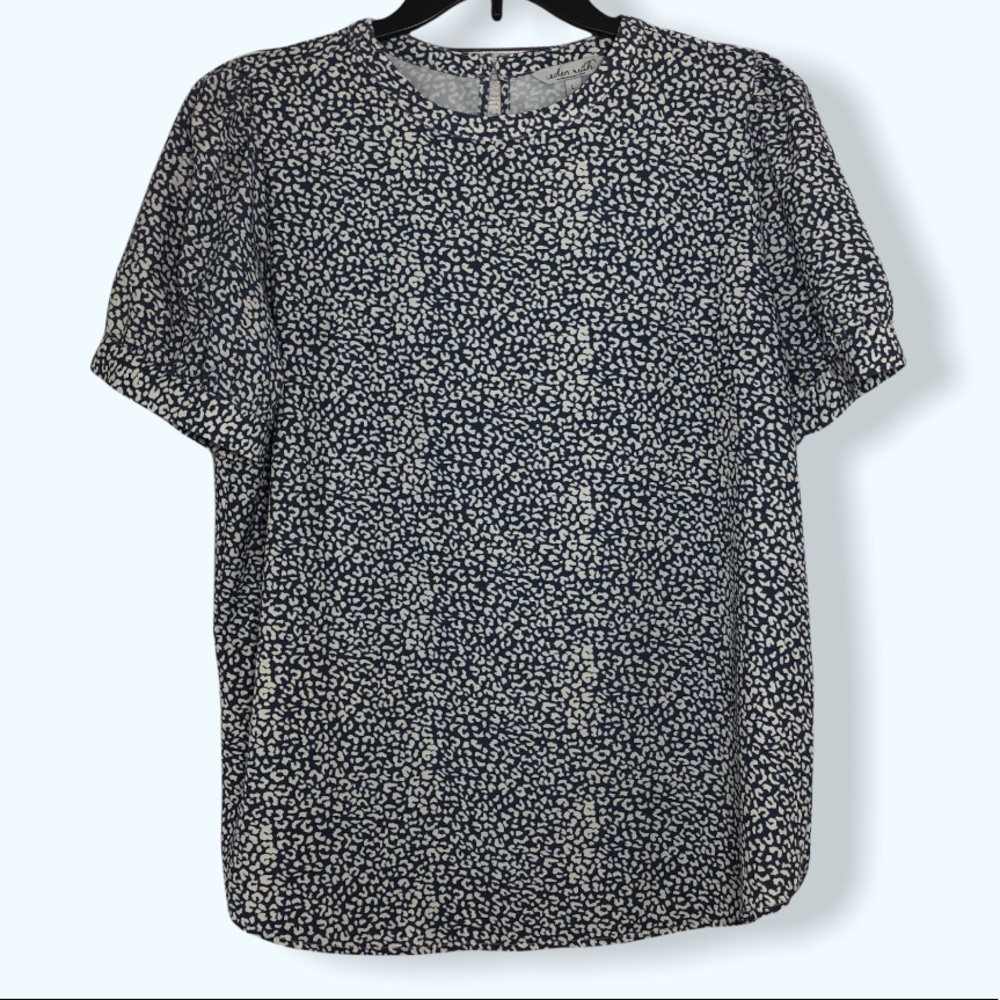 Eden Ruth Boutique Brand Patterned Short Sleeve Top Sz Lg